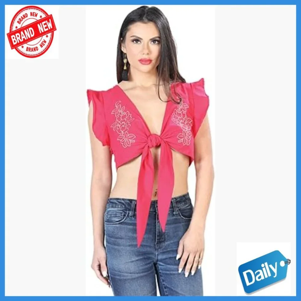 Artisanal Embroidered Blouse Medium Polyester Cotton Classic Fit